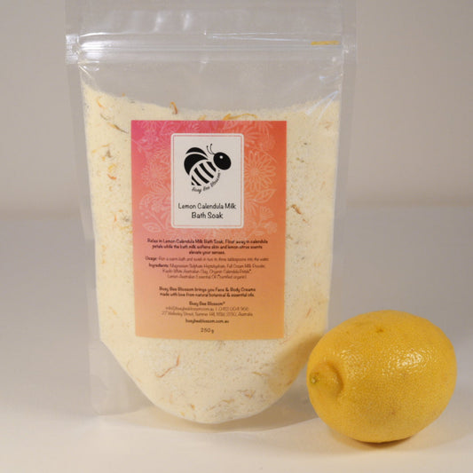 Lemon Calendula Bath Milk Soak with lemon