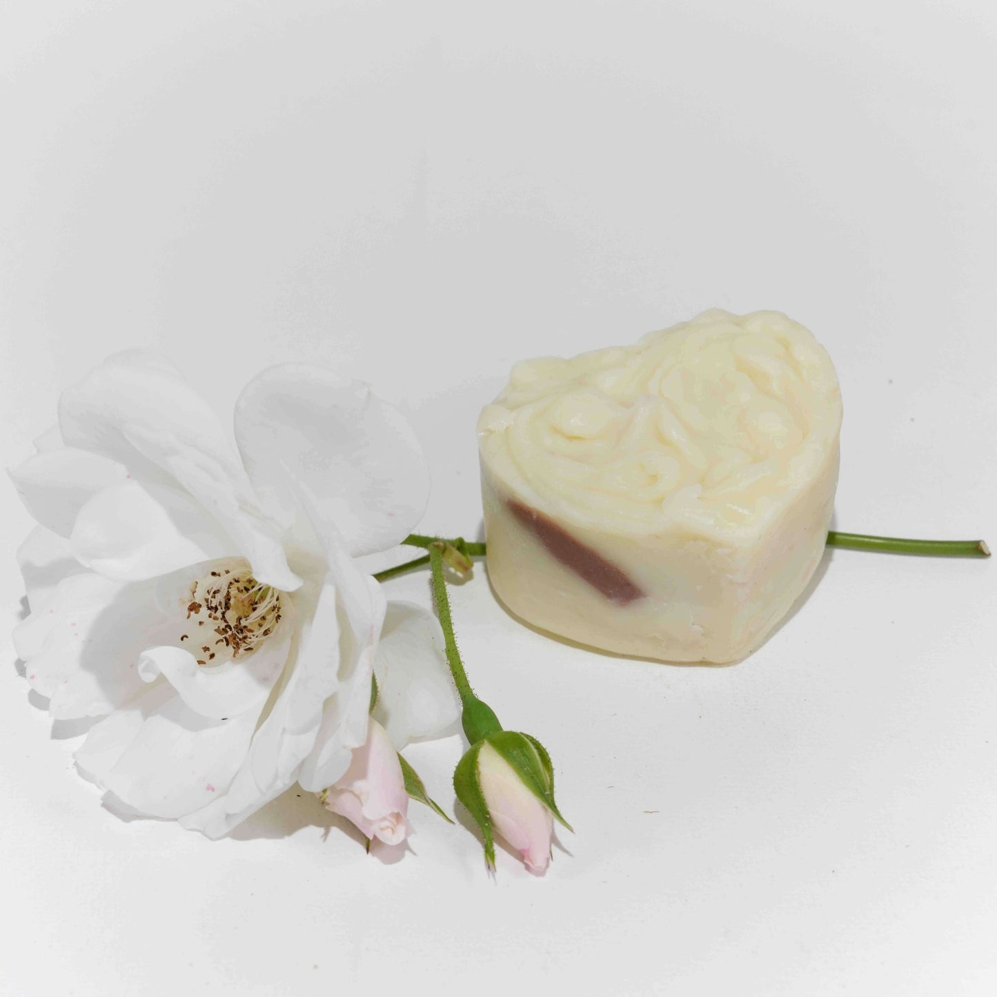 Ocean cleansing heart soap with rose