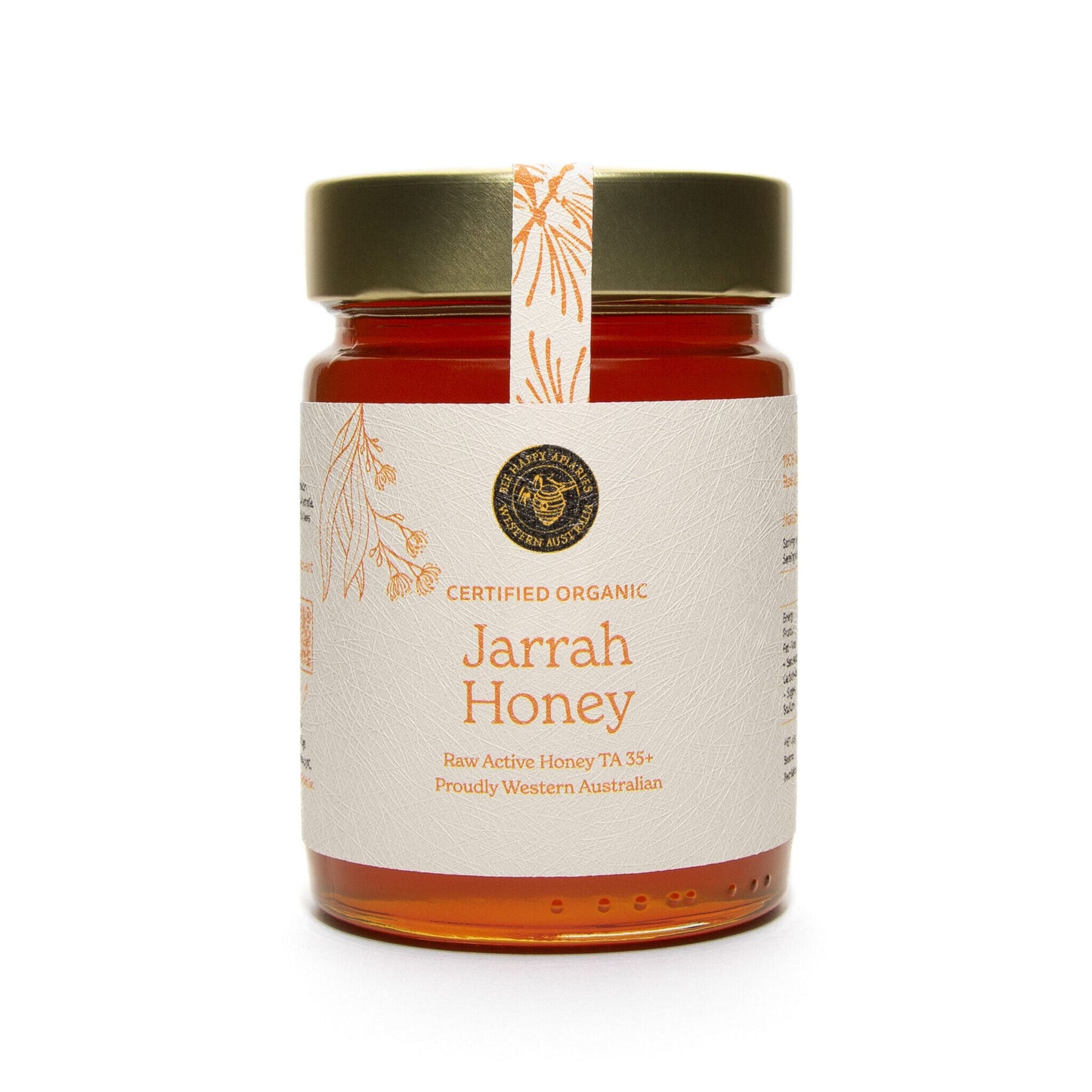 Certified Organic Jarrah Honey - raw active hone TA 35+ from Bee Happy Apiaries