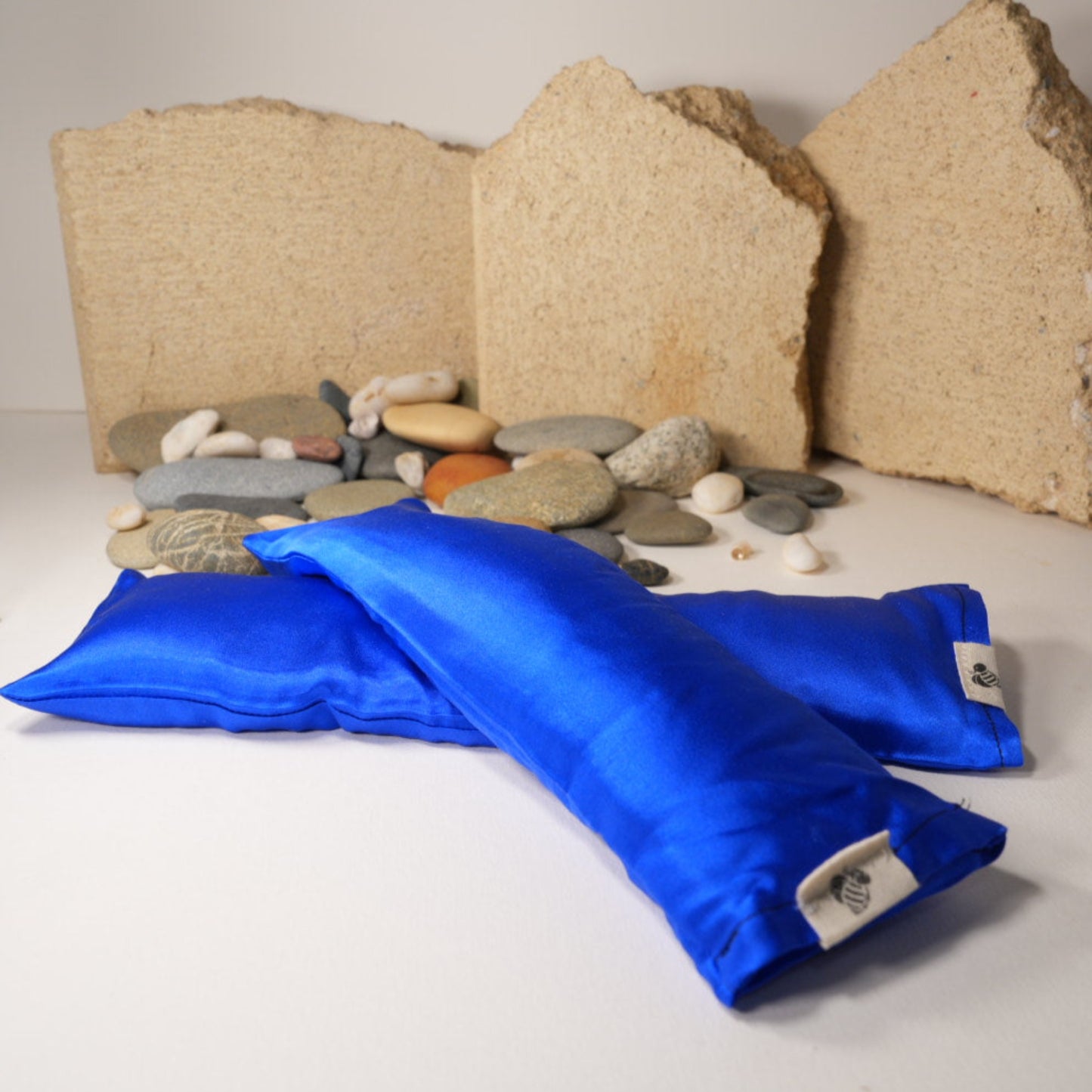 Sky blue silk eye pillows