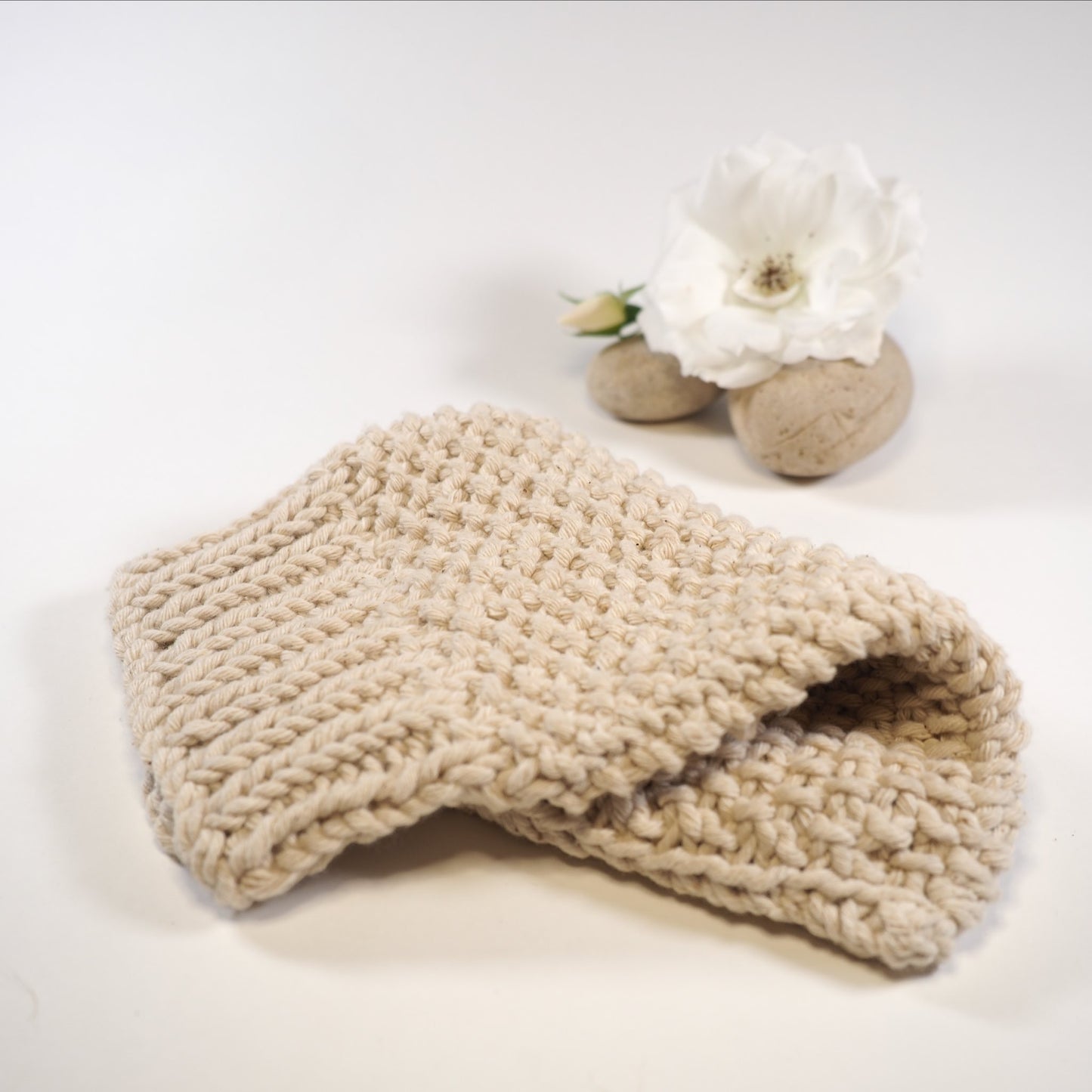 Cotton Shower Mitt in beautiful hand knitted cotton.