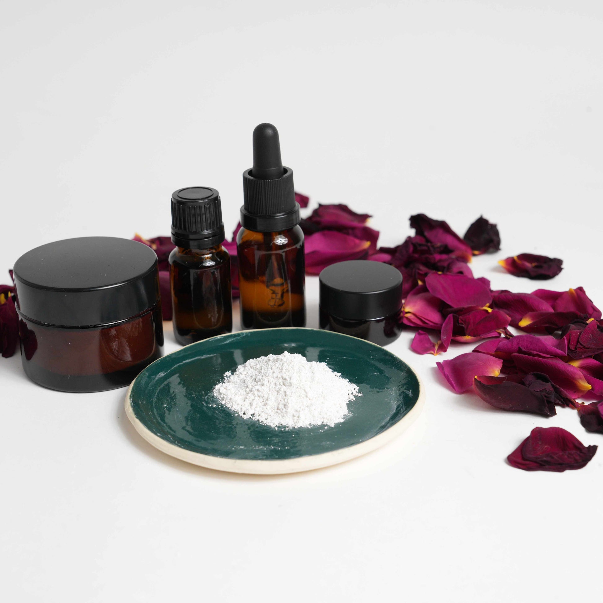 Apricot kernel oil face scrub with kaolin clay on ceramic plate