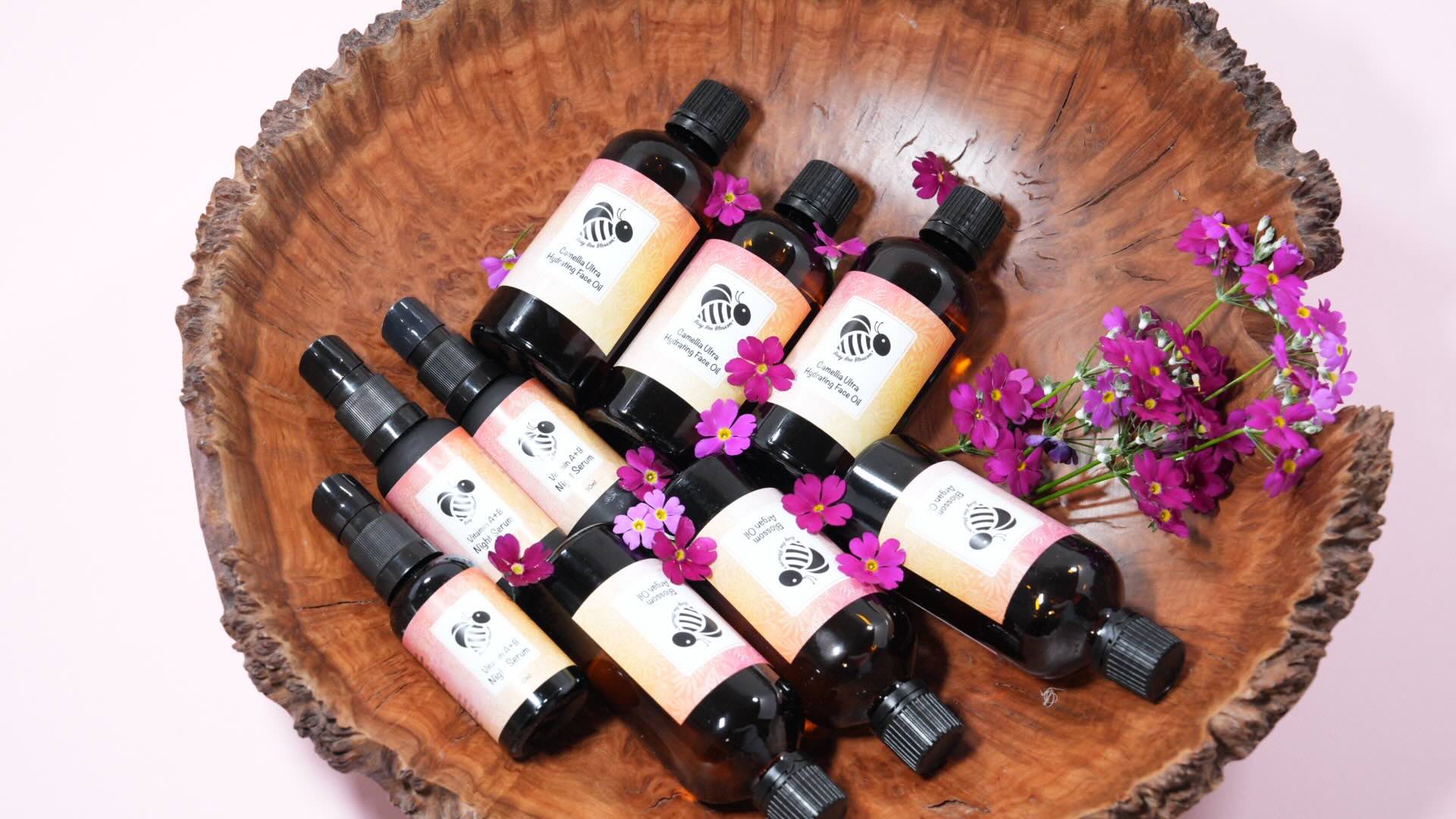 Busy Bee Blossom collection of plant based skincare products