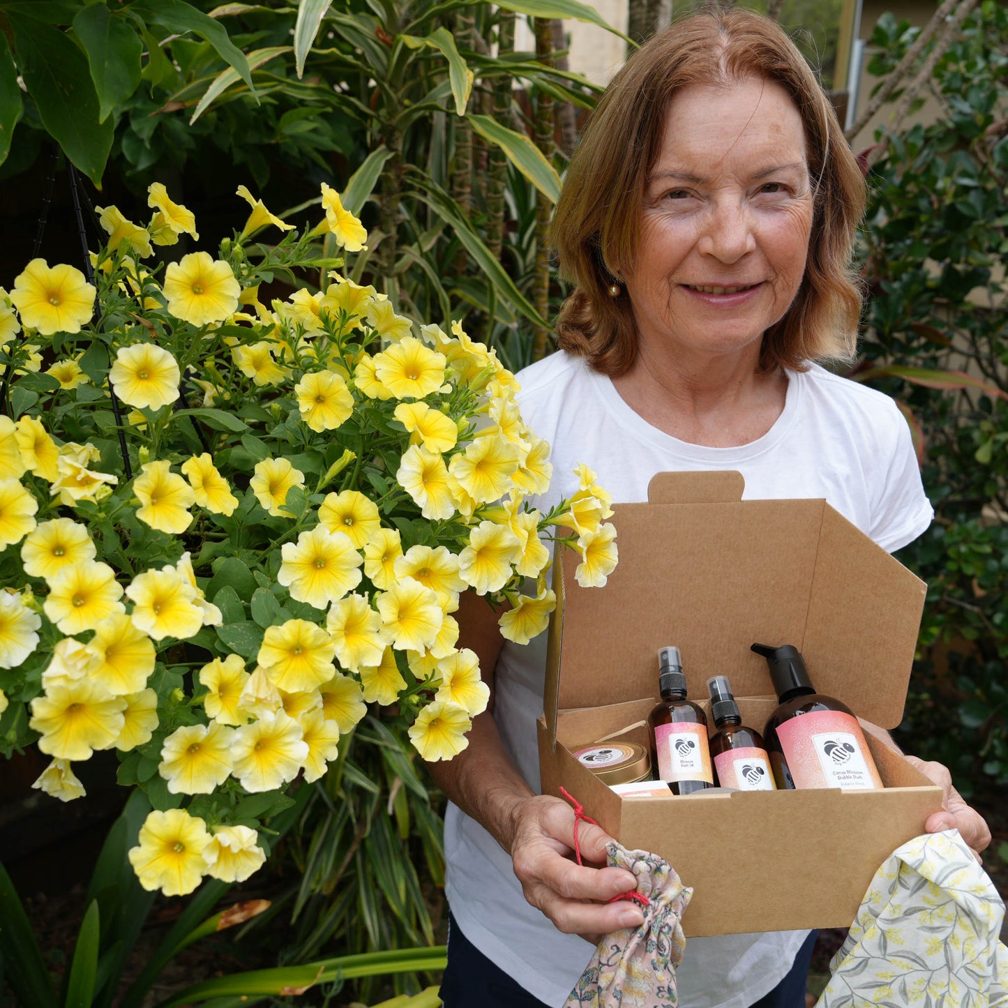 Louise holding Camino Trail Gift Set