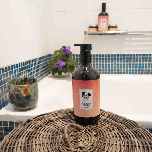 Citrus Blossom Bubble Bath in Calm blend in my bathroom