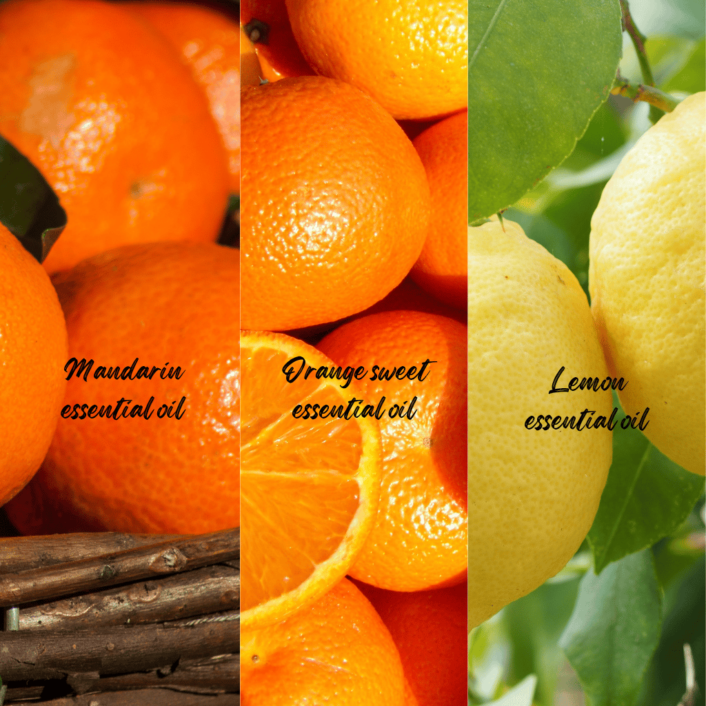 Harmony blend of essential oils is Mandarin, Orange Sweet and Lemon