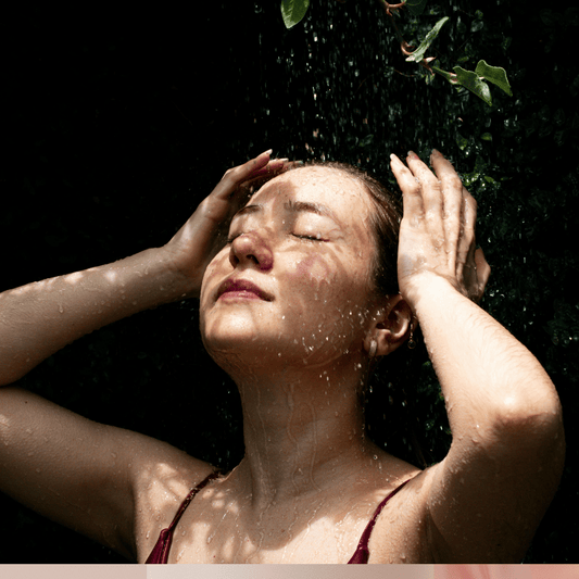 Lady in shower enjoying her shower ritual