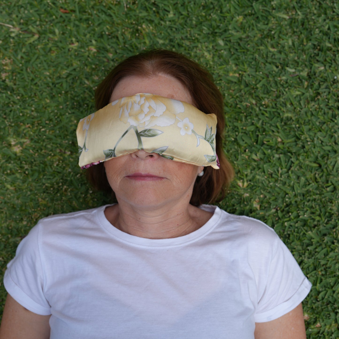 Louise with chrysanthemum silk eye pillow