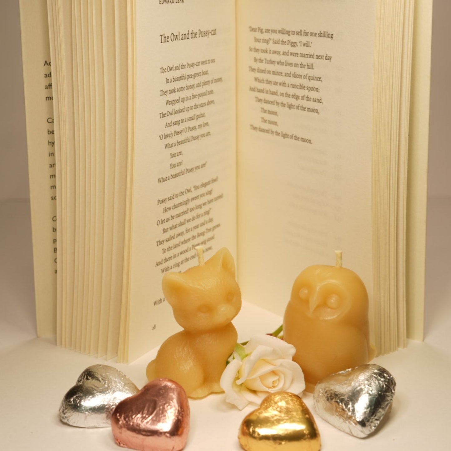 Owl and the Pussy-cat beeswax candles with Poem book
