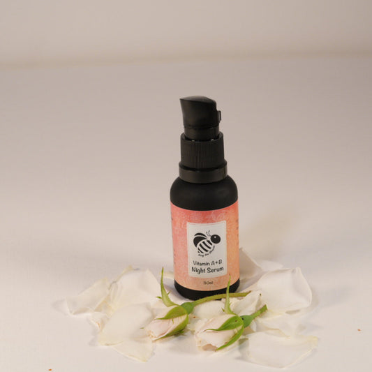 Retinol serum Vitamin A B night serum bottle