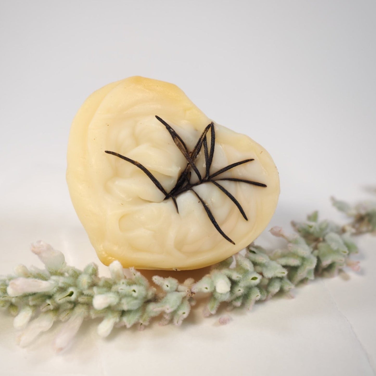 Rosemary Organic Cleansing Soap Heart with flower