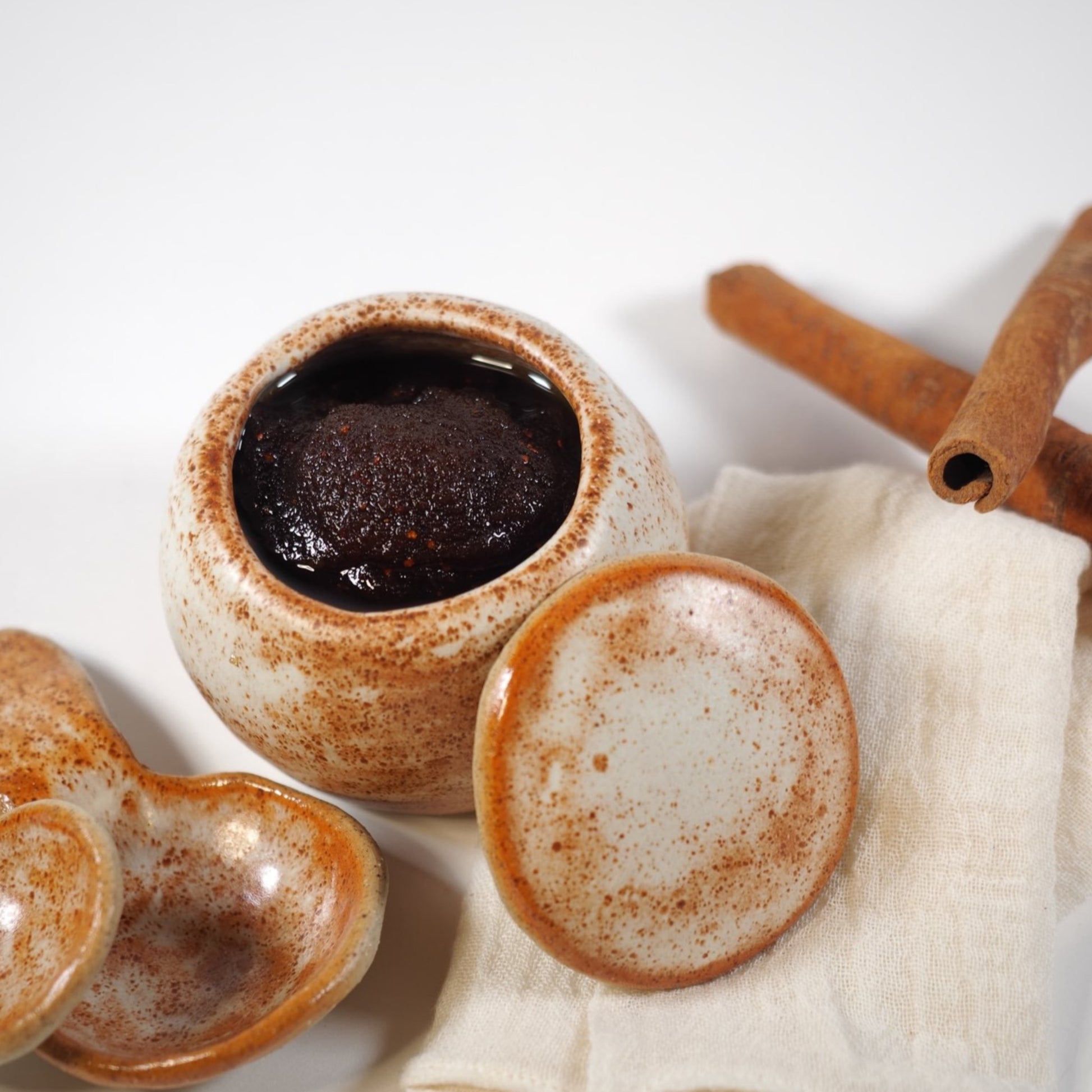 Closeup of Cinnamon Sugar Body Scrub. A  fresh, enlivening way to start your day.
